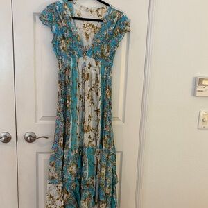 Sumitra “free size” Blue and White Maxi Dress